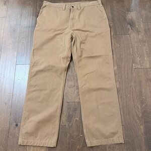 Carhartt Chino Work Pants Mens 42x34 Beige Tan Relaxed Fit Straight Leg